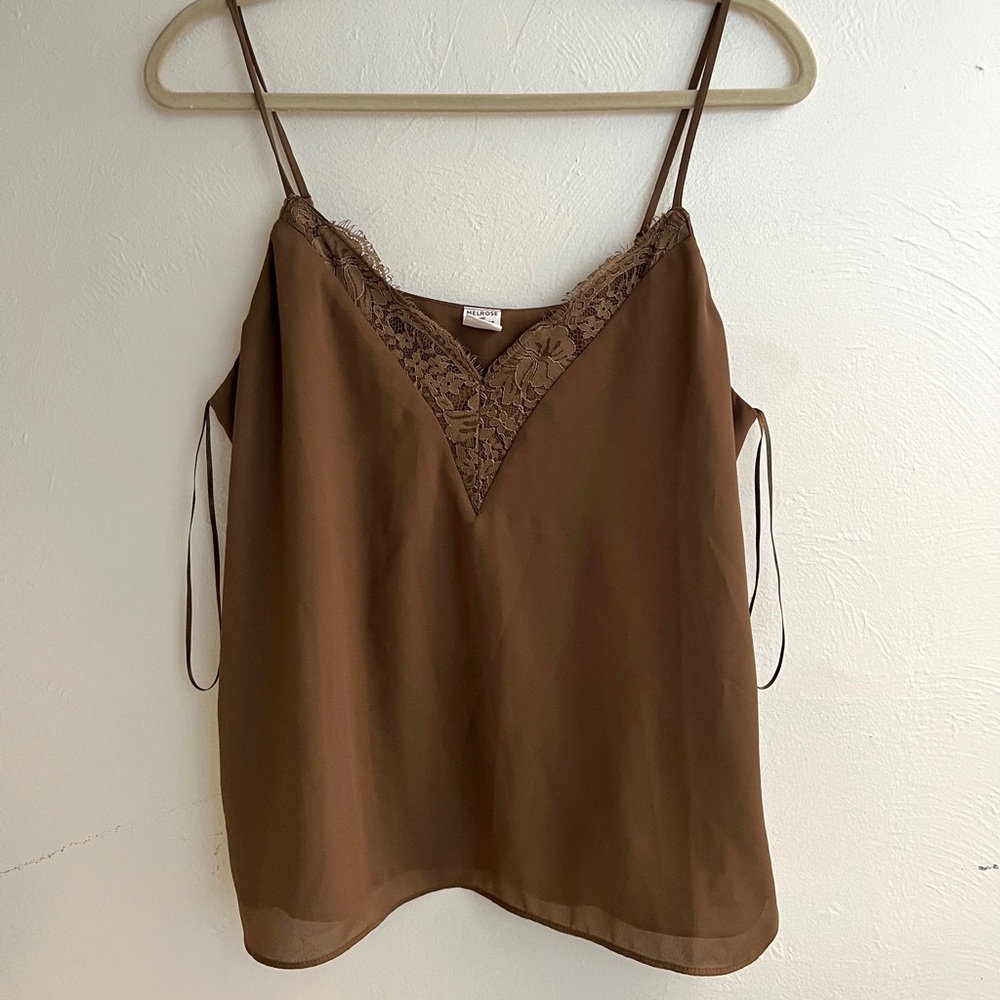 Melrose and Market Brown Lace Cami